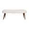 Hello Honey® Cream Chunky Woven Velvet Entryway Bench